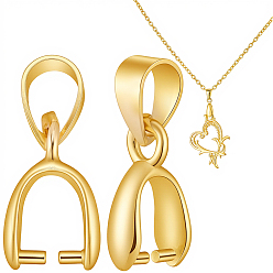 Настоящее золото 18K 30шт. латунные скобы для ледоруба, реальный 18 k позолоченный, 11.5x3 мм, отверстие : 5x3.5 мм, штифты : 1 мм