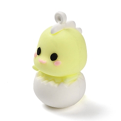 Светло-хаки Мультяшные пластиковые подвески из ПВХ, брелок для малыша динозавра, светлый хаки, 47x26x29.5 мм, отверстие : 3.5 мм