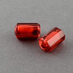 (123L) Белый крем непрозрачный блеск Прозрачные акриловые бусины, бусина в бусине, граненые, колонка, огнеупорный кирпич, 12x8 мм, Отверстие : 2 мм , около 1140 шт / 500 г