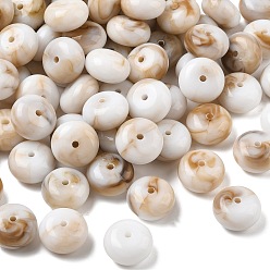 Khaki Two Tone Acrylic Beads, Imitation Gemstone Style, Rondelle, Wheat, 19.5x11mm, Hole: 2.5mm, about 165pcs/500g