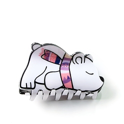 Медведь Заколки для волос из пвх, аксессуары для волос для женщин и девочек, медведь, 75x41x41 мм