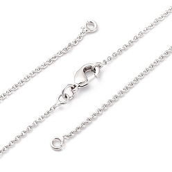 Платина Латунь кабель цепи ожерелье изготовление, с 304 из нержавеющей стали омара застежками, без свинца и без кадмия, долговечный, стойки покрытие, платина, 16.14 дюйм (41 см)