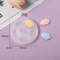 Cloud DIY Silicone Molds, Fondant Molds, Resin Casting Molds, for Chocolate, Candy, UV Resin & Epoxy Resin Craft Making, White, Fondant Molds, Cloud, 69x13mm