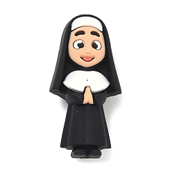 Human Силиконовые фокусные шарики, чёрные, настоятельница, 37.5x18x12 мм, отверстие : 3 мм