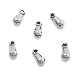 Нержавеющая Сталь Цвет Не тускнеет 304 удлинитель цепи из нержавеющей стали, слеза, цвет нержавеющей стали, 6x3x3 мм, отверстие : 0.8 мм