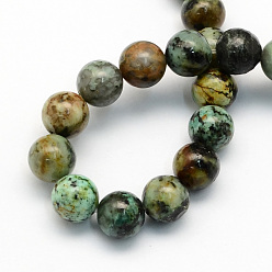 African Turquoise(Jasper) Natural African Turquoise(Jasper) Round Beads Strands, 10.5mm, Hole: 1.2mm, about 36pcs/strand, 15.7 inch