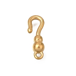 Plaqué 18K Or Véritable 304 inoxydable fermoirs crochet en acier, réel 18 k plaqué or, 13x4.5x3mm, Trou: 1mm