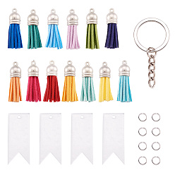 (52) Непрозрачная лаванда Набор для самостоятельного изготовления брелока с кисточками, разноцветные, 6~59x6~24.5x0.6~2 мм, отверстие : 1.8~3 мм