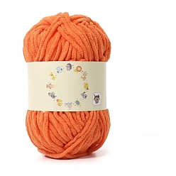 Коралловый Мягкая пряжа для вязания крючком, толстая пряжа для шарфа, пакет, изготовление подушек, коралл, 2~3 мм, около 131.23 ярдов (120 м) / моток