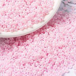 (RR530) Pink Ceylon Миюки круглые бусины рокайль, японский бисер, (rr 530) розовый цейлон, 8/0, 3 мм, отверстие : 1 мм, Около 2111~2277 шт / 50 г