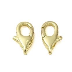 Золотой Карабин-лобстеры, латунные, без кадмия, без никеля и без свинца, золотые, 12x6x3 мм, отверстие : 1.2 мм