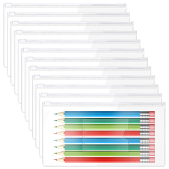 Белый 120 шт. a6 прозрачный ПВХ пластиковый пакет для файлов с застежкой-молнией, прямоугольные, белые, 23x12x0.01 см