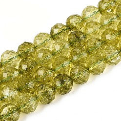 Цвет Оливы К 9 нити стеклянных бусин, имитация драгоценных камней, круглые, граненые, оливковый, 9~10 мм, отверстие : 1~1.2 мм, около 39~40 шт / нитка, 14.57~14.96 дюйм (37~38 см)