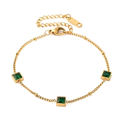 Настоящее золото 18K Ионное покрытие (ip) 304 браслет-цепочка из нержавеющей стали для женщин, реальный 18 k позолоченный, внутренний диаметр: 2-1/8 дюйм (5.5 см)