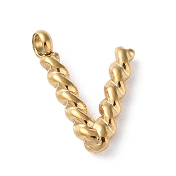 Letter V 316 подвески и подвески из хирургической нержавеющей стали, золотые, Буква V, 13.5x10x2 мм, отверстие : 2 мм