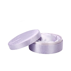 лаванда Шкатулка для украшений из парчи в китайском стиле, подарочная коробка набор ювелирных изделий коробки, Для кольца, серьга, лаванда, 12x5 см