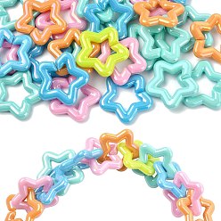 (52) Непрозрачная лаванда Быстроразъемные акриловые соединители цвета ab, звезда, разноцветные, 28.5x29.5x4.5 мм, внутренний диаметр: 14x15.5 мм