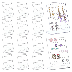 Прозрачный 12шт. органическое стекло дисплеи, дисплей ювелирных изделий стойки, ясно вешалки серьги, прямоугольные, прозрачные, 8x4.5x11.6 см