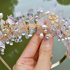 Розовый Кварц Резинки для волос из натурального розового кварца, аксессуары для волос для женщин и девочек, корона, 250x170x50 мм