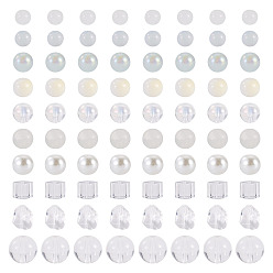 Гейнсборо 80g прозрачные стеклянные бусины, разнообразные, светло-серые, 5.5~16x6~11.5x6.5~10.5 мм, отверстие : 1.2~1.6 мм