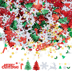 (52) Непрозрачная лаванда 100g 2 стили ПВХ пластик пайетки конфетти, партийные украшения, на Рождество, разноцветные, 4~22.5x4~38x0.2 мм, 50 g / style