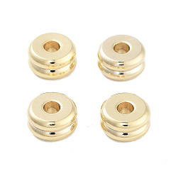 Настоящее золото 24K Латунные бусины, без кадмия и без свинца, рондель, реальный 24 k позолоченный, 5.5x3 мм, отверстие : 1.8 мм