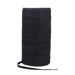 Noir Des rubans de coton, pour la fabrication de bijoux, noir, 7 mm, environ 220 m/rouleau