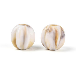 Льняное Полотно Двухцветные непрозрачные акриловые европейские бусины, бусины с большим отверстием, имитация драгоценных камней, фонарь, белье, 18.5x17.5 мм, отверстие : 6 мм, Около 178 шт / 500 г