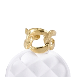 Настоящее золото 18K Овальное 304 открытое кольцо-манжета из нержавеющей стали для женщин, реальный 18 k позолоченный, 16 мм, регулируемый