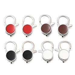 (52) Непрозрачная лаванда Плоские круглые латунные эмалированные застежки-карабины, без свинца и без кадмия, долговечный, стойки покрытие, платина, разноцветные, 20x14x5.5 мм, отверстие : 1.5 мм