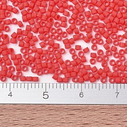 (DB0757) Matte Opaque Vermillion Red MIYUKI Delica Beads, Cylinder, Japanese Seed Beads, 11/0, (DB0757) Matte Opaque Vermillion Red, 1.3x1.6mm, Hole: 0.8mm, about 2000pcs/bottle, 10g/bottle