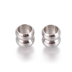 Нержавеющая Сталь Цвет Устойчивы к потускнению 202 бусины из нержавеющей стали, колонка, цвет нержавеющей стали, 7x6 мм, отверстие : 5 мм