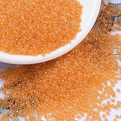 (RR164) Transparent Orange Luster Миюки круглые бусины рокайль, японский бисер, 11/0, (rr 164) прозрачный оранжевый глянец, 2x1.3 мм, отверстия : 0.8 mm, около 50000 шт / фунт