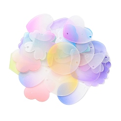 (52) Непрозрачная лаванда Акриловые подвески, акриловый диск, аксессуары для ключей в форме диска своими руками, разноцветные, 33~65.5x33.5~65.5x1 мм, отверстие : 3~3.1 мм