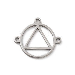 Couleur Acier Inoxydable Composants de lustre en acier inoxydable résistants au ternissement, 304-trou, bague avec triangle, couleur inox, 3mm, Trou: 14x16x0.9mm