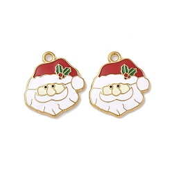 Santa Claus 304 нержавеющей стальной эмали подвески, прелести рождественской тематики, ионное покрытие (ip), реальный 18 k позолоченный, Дед Мороз, 23x21x2.5 мм, отверстие : 2 мм