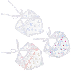 (52) Непрозрачная лаванда 3шт. 3 цветной полиэстеровый треугольный платок, бабочка, разноцветные, 600x260x1 мм, 1 шт / цвет