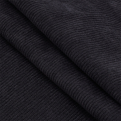 Черный Вельветовая ткань с узором в рубчик, для аксессуаров одежды, чёрные, 100x155x0.05 см