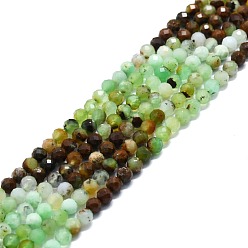 Chrysoprase Natural Chrysoprase Beads Strands, Faceted, Round, 4mm, Hole: 0.8mm, about 108pcs/strand, 15.16''~15.55''(38.5~39.5cm)