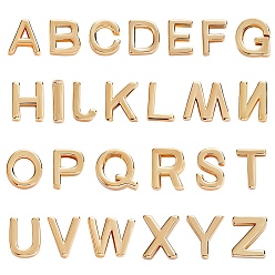 Golden 26Stk. Messing-Charms im 26-Stil, langlebig überzogen, Buchstabe a ~ z, golden, 8~9.6x3~11.5x3 mm, Bohrung: 0.8~1.6 mm, 1 pc / style