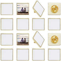 Квадрат 20 коробки, набор для изготовления заготовок для сублимационной броши «сделай сам», набор для изготовления булавок, в том числе оправы для броши из цинкового сплава и кабошоны, квадратный, 19.5x19.5 мм