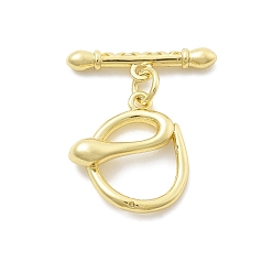 Настоящее золото 18K Латуни Переключить застежками, без кадмия, без никеля и без свинца, змея, реальный 18 k позолоченный, Snake: 17x15.5x4.5 мм, отверстие : 1.2 мм, бар: 19.5x4.5x2.5 mm, отверстие : 1.4 мм
