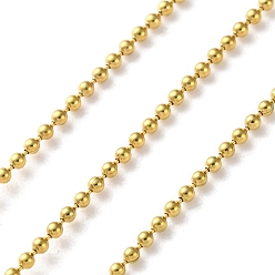Настоящее золото 18K 304 из нержавеющей стальной шарик цепочки, пайки, с катушкой, ионное покрытие (ip), реальный 18 k позолоченный, 1.5 мм, около 32.81 футов (10 м) / рулон