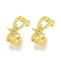 Настоящее золото 18K Серьги-манжеты из циркония, для женщин, звезда, реальный 18 k позолоченный, 12.5x6.5 мм