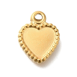 Золотой 304 прелести нержавеющей стали, шарма сердца, золотые, 13x10x2 мм, отверстие : 1.2 мм