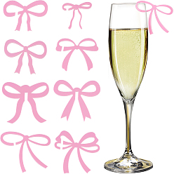 Pink 32шт. 8 стили непрозрачный акриловый кабошон для винного бокала, форма банта, розовые, 34~51.5x49~59.5x2 мм, 4 шт / стиль