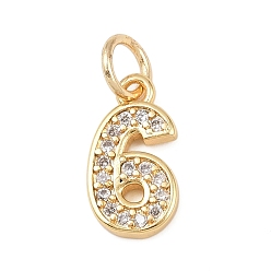 Настоящее золото 18K Латунные микропаве прозрачные кубические циркониевые подвески, число, долговечный, без кадмия и без свинца, стойки покрытие, с целью перехода в кольце, реальный 18 k позолоченный, 12.5x6.5x1.8 мм, отверстие : 3.4 мм