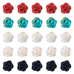 (52) Непрозрачная лаванда 40шт. 5 цвета 1-отверстие пластиковые кнопки, цветок, разноцветные, 12x8.5 мм, отверстие : 3x2 мм, 8 шт / цвет