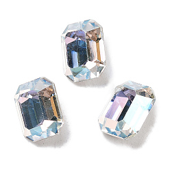 Кристалл K 9 кабошоны из стеклянного страза, задние и задние, прямоугольные, кристалл, 10x8x5.5 мм