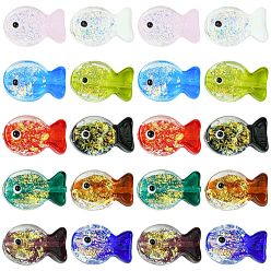 (52) Непрозрачная лаванда 20 шт. 10 цвета фольгированные бусины ручной работы в виде рыбок, с эмалью, градиент цвета, разноцветные, 20x23x8.5 мм, отверстие : 1.8 мм, 2 шт / цвет